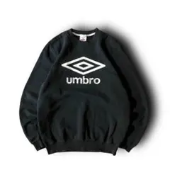 US古着アンブロUMBROセンターロゴビッグ刺繍ロゴスウェットY2K黒ブラックM