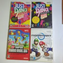 wiiソフト 4枚セット マリオ2枚＋ジャストダンス2枚