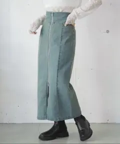【タグ付き未使用】tiptop フロントZIPナロースカート