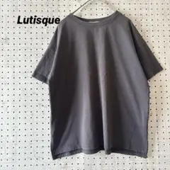 Lutisque チャコールグレー Tシャツ 150 英字プリント ゆったり