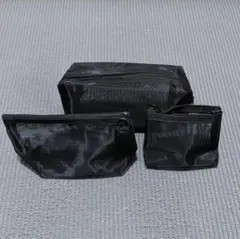 ブラック　メッシュポーチ　3点セット