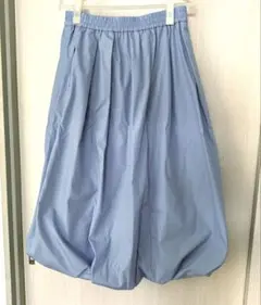 再値下げ★大きいサイズ★ GU バブルヘムミディスカート(水色)