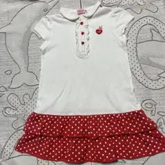 美品♡ミキハウスホットビスケッツ♡２段フリルワンピース♡１１０