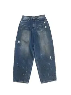 【Chikashitsu +】painted buggy denim pants