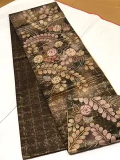正絹 作家物 辻ヶ花 金通し 袋帯 太鼓柄 落款付き