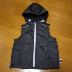 COMME CA ISM フード付きナイロンベスト ブラック　90サイズ