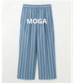 【MOGA】ソフトリネンストライプワイドパンツ⭐︎