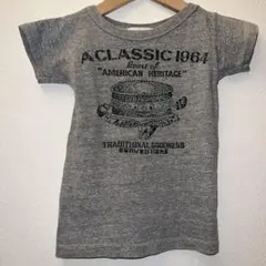 美品デニム＆ダンガリークラッシックハンバーガー Tシャツ100