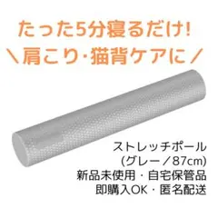 【★忙しい方の味方★】肩こり猫背ケアに！ストレッチポール（グレー／87cm）
