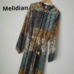 Melidianパッチワーク柄レトロワンピース昭和古着女子