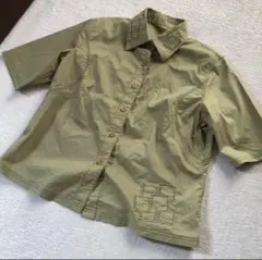 美品 夏 梅雨時 PIGEON HEART 薄手 ブラウスシャツ M