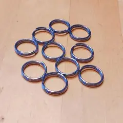 二重リング #15×15 キーホルダー DIY事務用品クロームめっき 10個入り