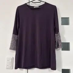 美品　FINANCIER パープルトップス　レディースTシャツ レディース五分袖
