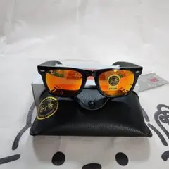 美品 RayBan NEW WAYFARERサングラス ユニセックス 橙赤レンズ