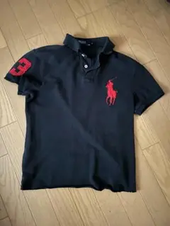 polo ポロラルフローレン ポロシャツ 黒赤 ビッグポニー カットオフ