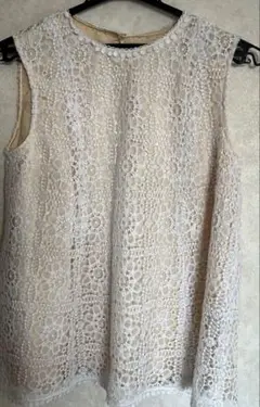 白レース ノースリーブ チュニック
