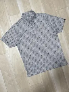 アーノルドパーマーゴルフ ポロシャツ　ボタンダウン 半袖 総柄 刺繍 XO