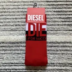 【未使用品】DIESEL ロゴプリント クルーソックス レッド Mサイズ