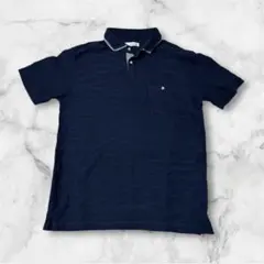 【美品】ネイビー ポロシャツ ポケット付き メンズ メンズファッション 半袖
