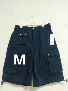 GU ジーユー rokh ワイドカーゴショーツ ネイビー M