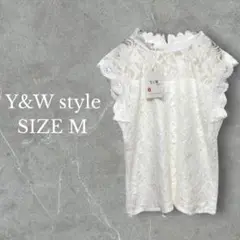✨新品タグ付き✨ トップス 総レース 大人可愛い ハイネック キャップスリーブ