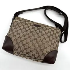 グッチ GUCCI GG柄 ショルダーバッグ ブラウン 茶 レザー レディース