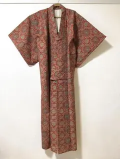 【未使用品・訳あり】着物 ウール 単衣 レトロ 昭和モダン 大正ロマン