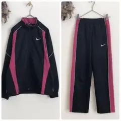 270【ナイキ】M ジャージジャケット パンツ 上下セット ブラック スポーツ□