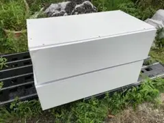 ホワイト 二段式収納ケース　木製