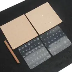 j044・レザークラフト 刻印 シート 打ち具 セット アルファベット 絵文字