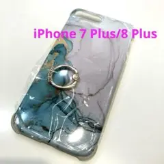 iPhone 7 Plus/8 Plus ケース　大理石デザインリング付