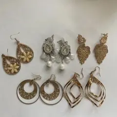 フラメンコ、ダンス　ピアス5個セット