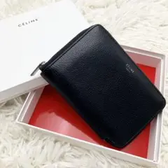 美品✨セリーヌ ウォレット ミディアムジップアラウンド ロゴ箔押し バイカラー