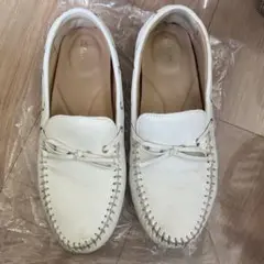 Clarks ホワイトレザー ローファー UK5(24サイズ)