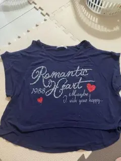 ロマンティックハート Tシャツ ネイビー 140