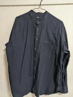 ユニクロUNIQLO　スタンドカラー 長袖シャツ　ブラック　M