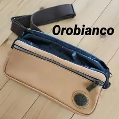 Orobianco レザーボディバッグ キャメル ネイビー メンズ イタリア製