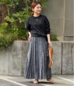JOURNAL STANDARD オリエンタルプリント　フレアスカート　ブラック