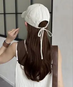 Thevon ゼヴォン バックリボンツイルキャップ アイボリー