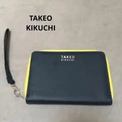 新品　TAKEO KIKUCHI カードケース 長財布 黒×黄色