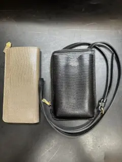 VIOLAd ORO 型押し スマホショルダーバッグ 財布セット