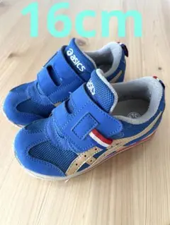 asics 青 ベルクロシューズ