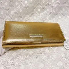 ゴールド⭐︎ 本革 長財布 金運財布 金色