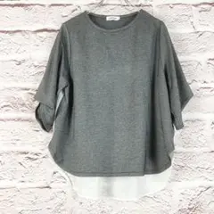 r298 LEPSIM グレー 五分袖 トップス　チュニック　F