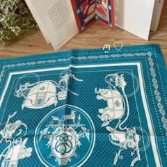 HERMES エルメス カレ55 エクスリブリス バンダナ柄 シルクスカーフ