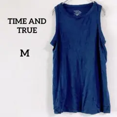 即購入OK✨TIME AND TRUE【M】ノースリーブチュニック ブルー