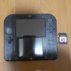 動作確認済み　ニンテンドー2DS クリアブラック 黒　sdカード付き