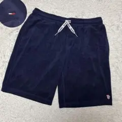 美品 TOMMY HILFIGER パイル地 ネイビー ショートパンツ XL