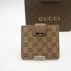 ⭐︎美品⭐︎ GUCCI ミニ財布 プレート GGライン GG柄 二つ折り財布