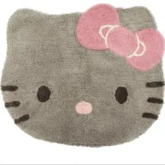 オカ ハローキティダイカット フロアマット Mサイズ(約55×63cm) グレー